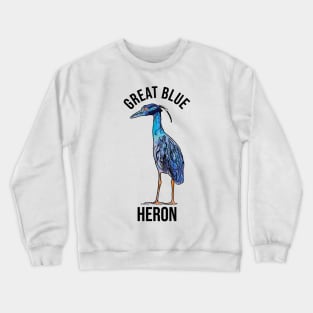 Great Blue Heron Abstract Cartoon Crewneck Sweatshirt
